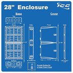 ICC 28” Plastic Structured Wiring Enclosure, Media Enclosure with Voice, Data, and Video Modules with Cover, Recessed Wall Box for Distribution of Networking Services, White