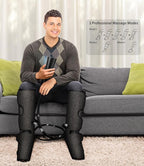 UMARMUNG Air Compression Leg Massager with Heat, Gifts for Women Men Mom Dad, Leg Foot Massager Gift for Christmas, Fathers Day, Mothers Day, Vericose Veins, Edema, Muscle Fatigue, Cramps, Swelling