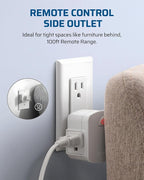 DEWENWILS Remote Control Outlet, Upgraded Version Wireless Remote Light Switch for Lamp, Household Appliances, 15A/1875W, 100 FT Long Range, Compact Side Plug, ETL Listed, White…