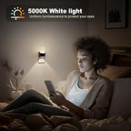 JandCase LED Night Lights Plug into Wall, Decorative Night Light with Dusk to Dawn Sensor, Adjustable Brightness, 5000K Daylight White Nightlight Plug in for Kids, Bathroom, Hallway, Bedroom, Stairway