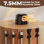 8 Pack Rotatable Cable Clips,Spring Cord Organizer Desk Cable Management Cord Holder Adhesive Phone Charger Cord Clips for Home Office Car Wall Nightstand Accessories Black