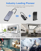 USB C Docking Station Dual Monitor,USB C to HDMI Adapter,Type C Hub Multiport Adapter with Displayport,100WPD USB3.0,SD/TF,Ethernet,3.5mm Audio,Laptop Docking Station for Dell/Hp/XPS/Surface.etc