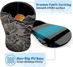 YIWEI Ergonomic Mouse Pad with Wrist Rest - Comfortable Office Mousepad with Memory Foam Wrist Support for Carpal Tunnel Relief, Mouse Pads with Non-Slip Base for Gaming and Home (Sunset)