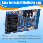 MARALANG HD-WF4 RGB Seven Color Small LED Display WiFi Control Card Module 384Wx256H Pixels HUB75 Interface Controller Panel Card