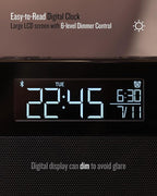 Soundfreaq Sound Rise II, SFQ-16: Bedside Alarm Clock Radio & Bluetooth Speaker, with Large Display Screen, FM Radio, Fast USB Charging, and Nature Sound
