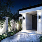 iYogaled Motion Sensor Outdoor Wall Lights with 3 Lighting Modes, Dusk to Dawn Porch Light with Bulbs Include, IP65 Waterproof Modern Black Wall Sconce for Patio, Garage, Front Door