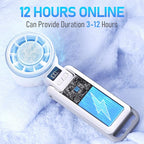PlayHot Upgraded Portable Handheld Fan with 60°F Ice Cooling, Up tp 12Hrs Personal Fans Portable Rechargeable, 5 Speed 25550RPM Powerful Portables Fan Handheld, Hand/Neck/Desk Fan 3 IN 1(White)