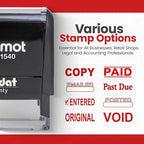 Promot Past Due Self Inking Rubber Stamp - Refillable Stampers for Office - Business, Accounting, Bookkeeping, Coding, Legal, Notary, Work, Ordering, Inventory, Check, Accounts Payable Stamp - Red Ink
