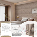 ARMURO 4 Packs Acoustic Wall Panels - Self-Adhesive 3D Wood Slat Wall Panel- Peel and Stick Sound Absorbing Panels for Noise Reducing - Feature Wall Decor for Home & Office