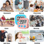 ZILLEEN Classroom Timer for Kids Teachers 2 Pack Digital Timers, Blue & Pink