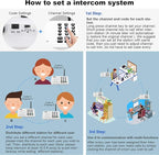 Wuloo Intercoms Wireless for Home 5280 Feet Range 10 Channel 3 Code, Wireless Intercom System for Home House Business Office, Room to Room Intercom, Home Communication System (3 Packs, White)