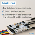 Shelly Plus Uni | Smart Wi-Fi and Bluetooth Operated Module with Dry Contacts | Home Automation | Compatible with Alexa & Google Home | No Hub | Precise Voltmeter | Pulse Counting | Sensor Interface