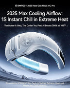 RANVOO AICE LITE Plus 2025 Max Cooling Airflow [No.1 Coolest & Most Durable] Neck Air Conditioner, Ultimate Immersive Personal AC 6000 mAh Rechargeable Neck Fan Blow Cold Air, Gifts for Mom/Dad, White