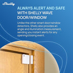 Shelly Wave Door/Window White, Z-Wave Long Range Operated Sensor, Home Automation, Compatible with Alexa, Google Home, SmartThings & Home Assistant, Bulletproof Security, Lux & Tilt Angle Measurement