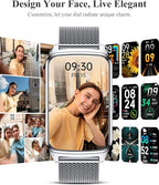 Fitness Tracker Watch for Women Men, Step Counter Compatible with iPhone Android, IP68 Waterproof Activity Tracker with Sleep Monitor, 110+ Sports Pedometer (Minimalist, Cold Steel Silver, 1.57)