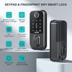 Keyless Entry WiFi Smart Lock, Hornbill Fingerprint Smart Deadbolt with App Control, Compatible with Alexa, Touchscreen Keypad Door Lock with Auto-Lock for Rentals Home