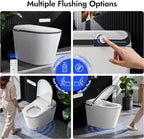 WANSID Elongated Smart Toilet With Bidet Built-in, Auto Open/Close Lid, Soft-Closed Heated Seat, Tankless Auto/Knob/Sensor/Remote Flush, Warm Wash & Dryer, Massage Clean, Gentle Night Light