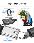 Silkland USB 4 for Long Thunderbolt 4 Cable 10FT, 40Gbps/8K Display/240W Charging, Braided USB C Thunderbolt 3 Cable 3M, USB C Video Cable Compatible for MacBook, iPhone 17/16, SSD, Monitor