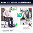 comrelax Rechargeable Leg Massager with Heat for Circulation Air Compression Pain Relief Calf Foot Massager Electric Machine Massage Handheld Controller 3 Intensities 3 Modes