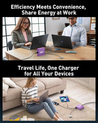 280W USB C Charger Block, 8-Port USB C Charging Station GaN III PD 65W Laptop Charger Adapter Compatible with MacBookPro/Air,DELL,iPad,Portable Charging Station for iPhone,Samsung Galaxy(Purple)