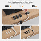 EUREKA ERGONOMIC Metal 316 PCS Cable Management Organizer Kit Cable Raceways, 6 Cable Holder, 4 Cord Sleeve, 60 Wire Clips, 2 Roll Self Adhesive Wire Ties, 100 Zip Ties Under PC Desk, Black