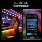 MIWISE 5V USB COB LED Strip Lights,RGB Smart IC LED Strip with App Control,Bluetooth Addressable Music Sync Color Changing Strip Lights,3M Back-Adhesive for Gaming Room PC Home Decor 6.56ft