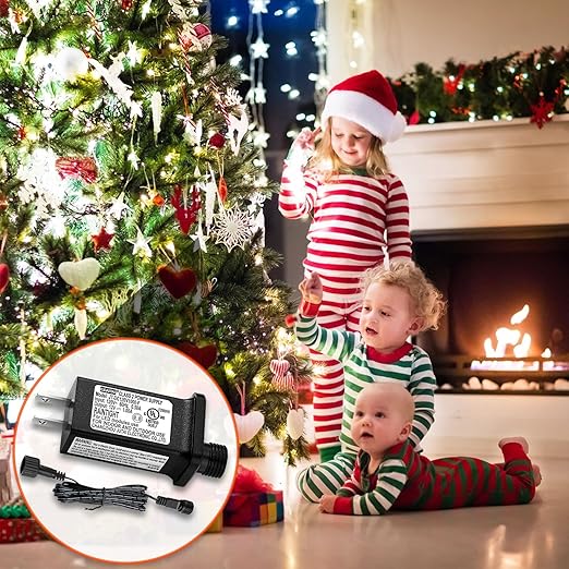 12V 1A LED Controller with Extension Cord, Replacement Model JT-DC120V1000-F Class 2 Power Supply Ip44 Low Voltage Transformer for Christmas String Light Inflatable Decorations