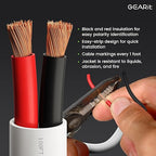 GearIT 16/2 Speaker Wire (250 Feet) 16AWG Gauge - in Wall Audio Speaker Wire Cable / CL2 Rated / 2 Conductors - OFC Oxygen-Free Copper, White 250ft