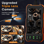 Epicmate Triple Lens Sewer Inspection Camera-Snake Camera with Light 16.5 ft, 5" IPS Screen Endoscope with Lights 1080P Industrial Borescope, IP67 Waterproof Drain Pipe Drain Snake with 32G Card