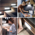 6 Pack Under Cabinet Lighting Wireless, 50 LED Rechargeable Battery Motion Sensor Light Indoor, Stick On Magnetic Closet Lights, Under Counter Lights for Kitchen, Stairs, White 12 in