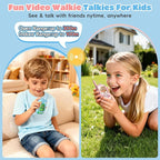 Video Walkie Talkies for Kids – Kids Walkie Talkies 2 Pack with Cute Silicone Cover, Voice Changer, 1000FT Range, Fun Indoor Outdoor Toys – Birthday for Boys and Girls Ages 3-10