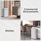 EKO Urban 24 Gallon/ 90 Liter Open Top Stainless Steel Slim Commercial Trash Can, Tall Kitchen Garbage Bin, Heavy-Duty Commercial Grade Large Trash Can for Home, Office, Hotel, Cafe, Restaurant, Dorm