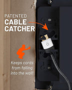 ECHOGEAR TV Cord Hider for Wall Mounted TV with 2X AC Outlets & 2X USB-A Ports - Hide Power Cables & Low Voltage Wires Behind The Wall - Includes Template, Saw, & Low Profile Extension Cord - Black