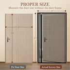 Yotache Reversible Left Right Side Opening Tall Magnetic Screen Door Fits Door Size 36 x 96, Reinforced Polyester Mesh, Actual Screen Size 38" x 97" Black