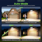 ALUSSO Motion Sensor Outdoor Lights, 30W 3500LM Flood Lights Outdoor, 3 Modes (Dusk to Dawn/Auto/On Time), 3CCT 3000K/4000K/6500K Waterproof Hardwired ETL Listed, Porch Garage Flood Light, White 2PCS