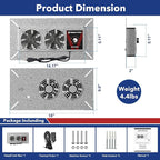 Abestorm Crawlspace Ventilation Fan with Humidistat, Basement Vent Fans with Dehumidistat & Freeze Protection Thermostat, Dual Air Vent Fan for Basement/Kitchen (220 CFM Airflow)