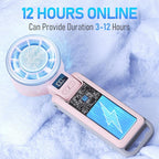 PlayHot Portable Handheld Turbo Fan with Ice Cooling, Rechargeable Personal Fan, Up tp 12Hrs Cooling, 5 Speed 25550RPM Powerful Portable Fan for Travel, Outdoor, Camping, Hiking (Pink)