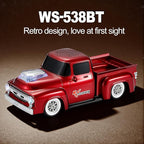 Vintage Pickup Truck Bluetooth Speaker, Retro Truck Model with HD Sound, Built-in Mic, LED Party Lights, TWS Dual Pairing, Multi-Interface Output, Portable Outdoor Speaker for Parties & Beach (RED)