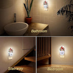 YESPOAK Night Light,Red Cardinal Bird Flowers Night Lights Plug Into Wall for Bedroom Bathroom Kitchen Hallway Stairs Hallway, Plug-in, Energy Efficient Decor Desk Lamp Gifts