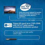 OREI 1x8 HDMI Extender Splitter 4K, Multiple Over Single Cable CAT6/7 4K@60Hz 4:4:4 HDCP 2.2 with IR Remote EDID Management - Up to 115 Ft - Loop Out - Low Latency - Full Support