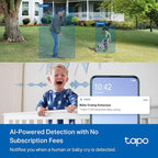 Tapo 1080p Indoor/Outdoor Security Camera - Free Person/Motion/Baby Cry Detection, Color Night Vision, IP65 Weatherproof, SD/Cloud Storage, Works w/Alexa & Google Home HybridCam