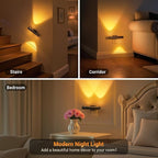 JandCase LED Night Light, Modern Night Lights Plug into Wall, 0-100LM Adjustable Brightness with Dusk-to-Dawn Sensor, Dimmable Night Lights for Bathroom, Hallway, Bedroom,Stairway