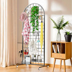 Asee'm Grid Wall Panels Display Stand 2' x 5.2' FT Black Movable Wire Grid Wall Display Rack Heavy Floorstanding Detachable Girdwall Panel with T-Base for Craft Show Rack, Retail Displays 2PCS