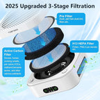 TDBYWAE Air Purifiers for Home Bedroom Up to 600 ft², True HEPA Air Purifier for Pets Dust Dander Pollen Odor Smoke, Portable Car Air Purifier for Travel