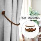 Nieffeiy Magnetic Curtain Tiebacks Outdoor Curtain Tie Backs Rope Decorative Magnetic Curtain Holders for Drapes Window Treatment Holdbacks, Coffee 4Pack