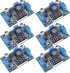 Seloky LM2596 Adjustable DC-DC Step-Down Buck Converter Module with LED Voltmeter Display, Voltage Regulator 4.0-40V Input to 1.25-37V Output Power Supply Module (Pack of 6)