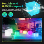 LOFTEK 7-inch LED Cube Night Lights: Rechargeable RGB 16 Colors Changing Light with Remote Control, IP65 Waterproof Cordless Table Lamp Night Light for Home Bedroom, Adults Kids Room Décor