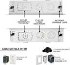 Legrand - OnQ Cable Management, In-Wall Media Box, Dual Purpose Structured Wiring Enclosure, TV Home Theater Recessed Storage Box, 9 Inch, white ENP0900-NA