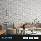 Art3d 33-Pack 3D Wall Panels for Interior Wall Decor, Modern Diamond Textured Accent Wall Paneling for Gaming Living Room TV Wall Background, 12 x 12 inch White, A10342