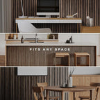 2-Pack Wood Panels for Wall - Acoustic Wood Slat Wall Panels, Soundproof Wooden Paneling for Interior Decor